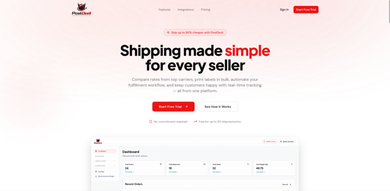 PostDevil website preview